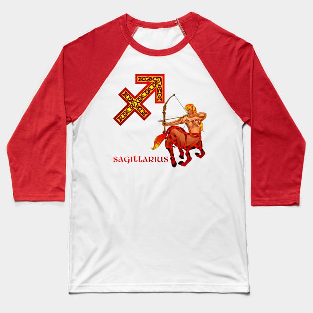 Sagittarius Baseball T-Shirt by KnotYourWorld4